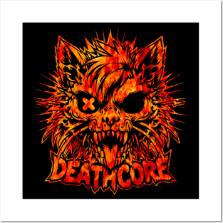 Deathcore Cat | Hardcore Cat | Skater Cat | Fire Cat Posters and Art
